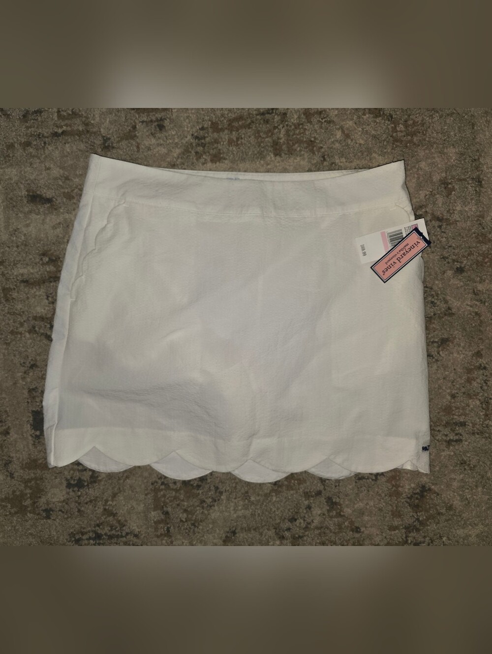 Vineyard Vines White Scalloped Hem Skirt